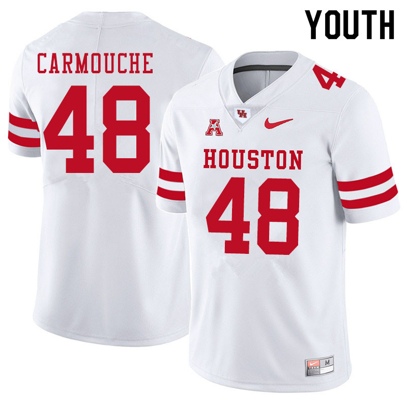 Youth #48 Jordan Carmouche Houston Cougars College Football Jerseys Sale-White - Click Image to Close